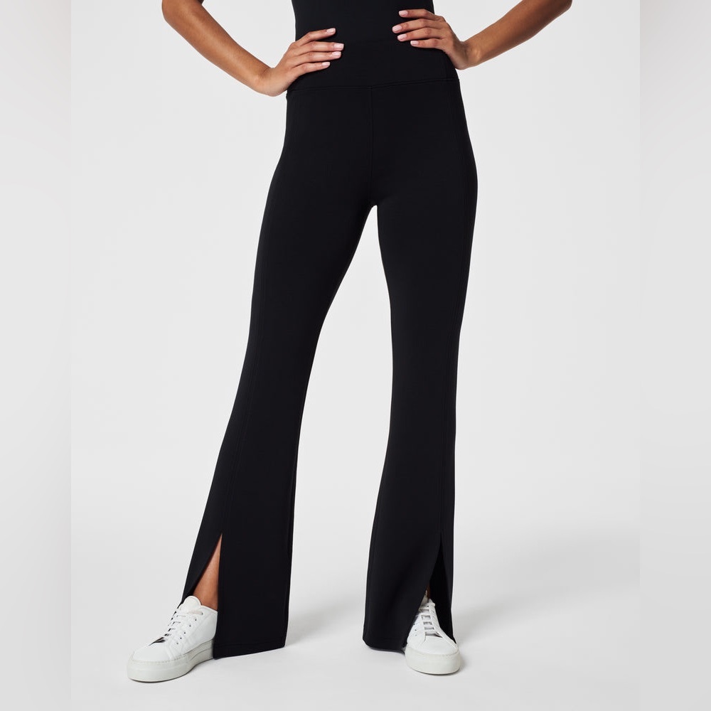 NWT SPANX AirEssentials Slim Flare Pant with Front Slit Very Black Work XXL